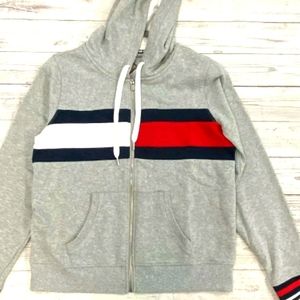 Tommy Hilfiger Sport Gray Logo Zip Up Hoodie Sweater Jacket Woman’s M